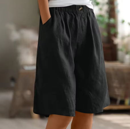 Relaxed Linen Blend Shorts - Madeline