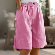 Relaxed Linen Blend Shorts - Madeline