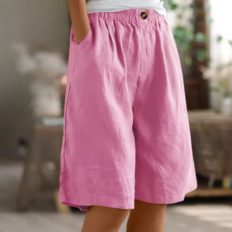 Relaxed Linen Blend Shorts - Madeline