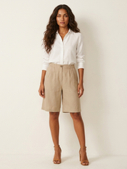 Relaxed Linen Blend Shorts - Madeline