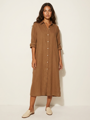 Relaxed Linen Shirt Dress - Harper