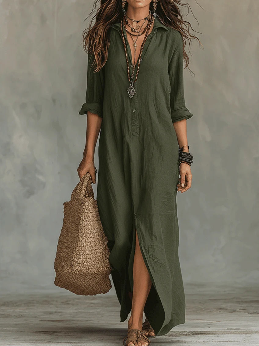 Relaxed Maxi Shirt Dress - Aria