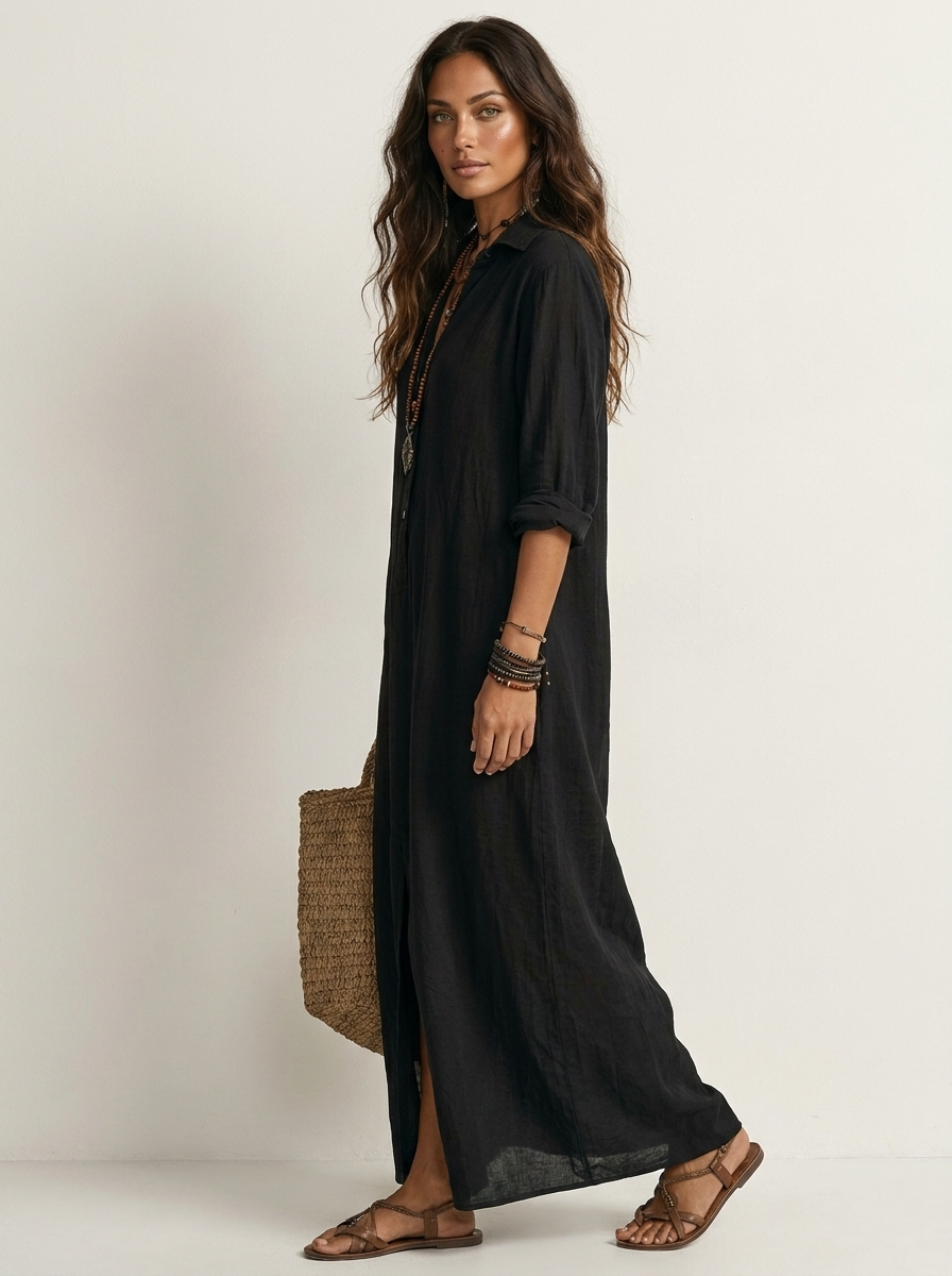 Relaxed Maxi Shirt Dress - Aria