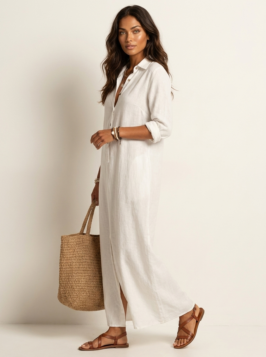 Relaxed Maxi Shirt Dress - Aria