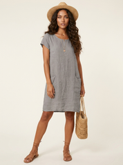 Relaxed Pocket Linen Dress - Mila
