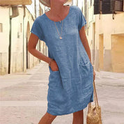 Relaxed Pocket Linen Dress - Mila