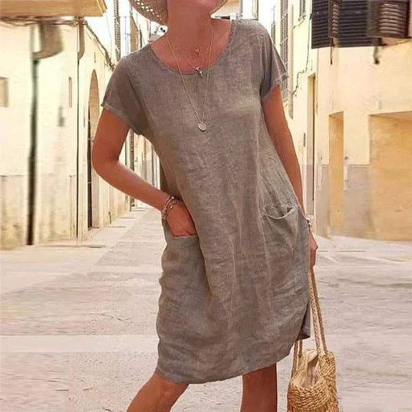 Relaxed Pocket Linen Dress - Mila
