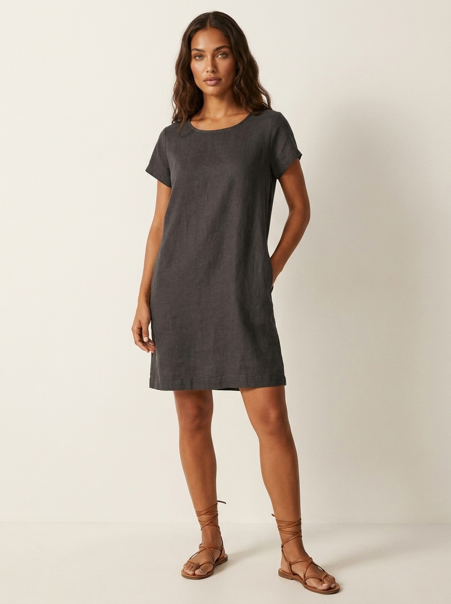 Relaxed Pocket Linen Dress - Mila