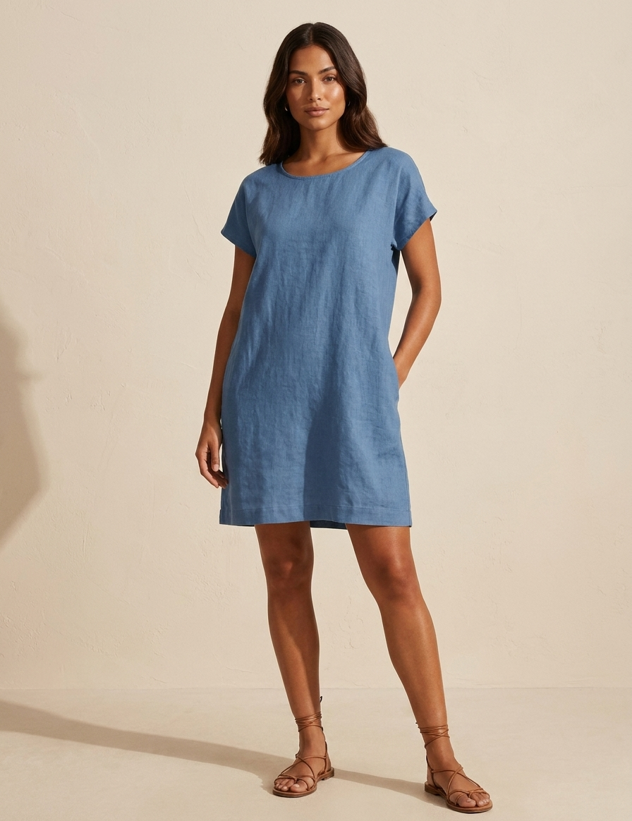 Relaxed Pocket Linen Dress - Mila