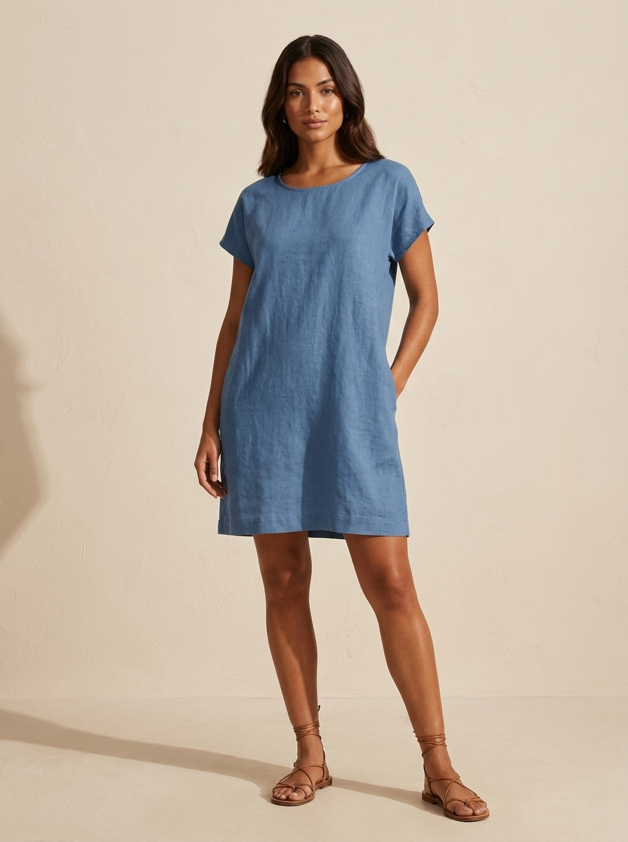 Relaxed Pocket Linen Dress - Mila