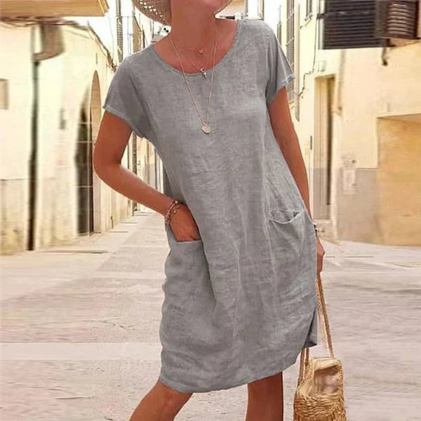 Relaxed Pocket Linen Dress - Mila
