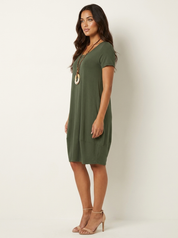 Relaxed Pocket Midi Dress - Noelle