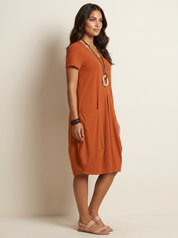 Relaxed Pocket Midi Dress - Noelle