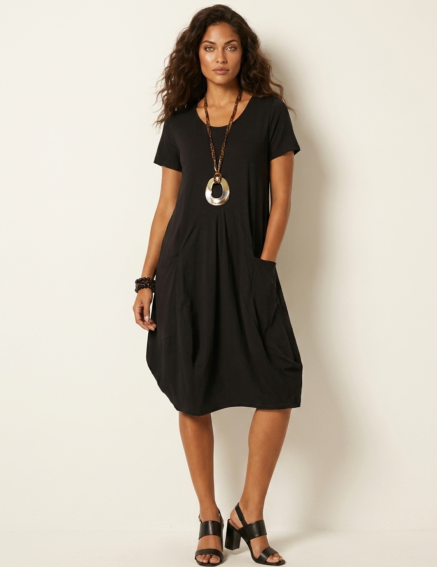 Relaxed Pocket Midi Dress - Noelle
