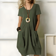Relaxed Pocket Midi Dress - Noelle