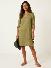 Relaxed V-Neck Shift Dress - Sophie