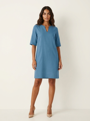 Relaxed V-Neck Shift Dress - Sophie