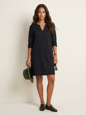 Relaxed V-Neck Shift Dress - Sophie