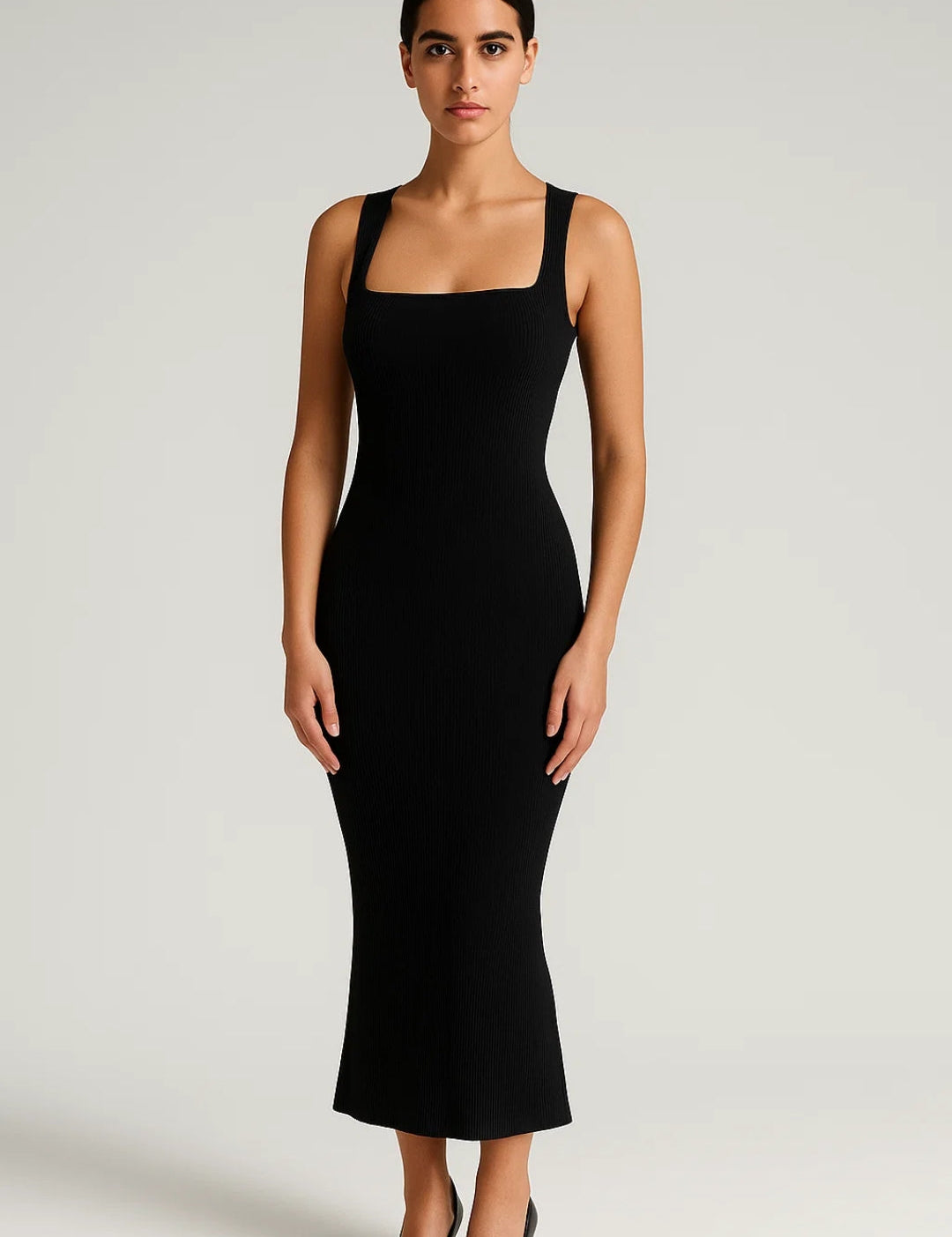 Ribbed Midi Bodycon Dress - Ava