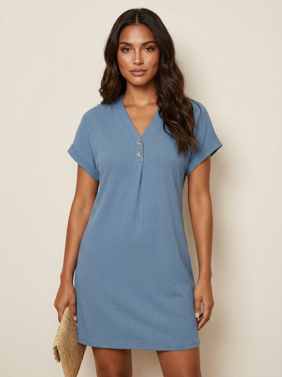 Ribbed T-Shirt Dress - Emma