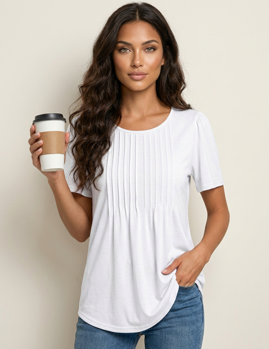 Romantic Pleated Top - Sophie