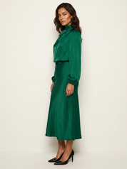Satin Midi Dress with High Neck - Viviane