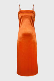 Satin Midi Dress with Open Back - Serena