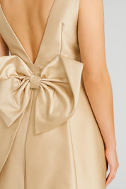 Satin Mini Dress with Statement Bow - Amélie