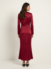 Satin Wrap Maxi Dress - Isabella