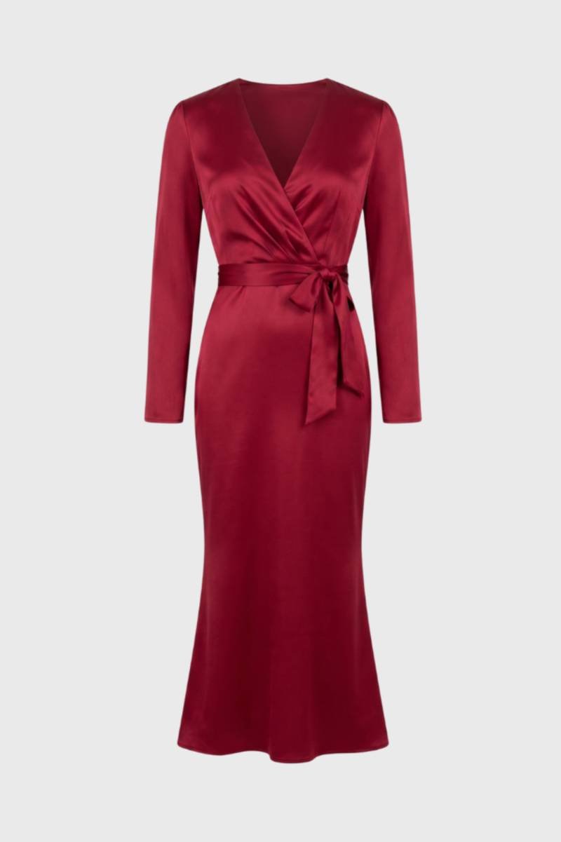 Satin Wrap Maxi Dress - Isabella