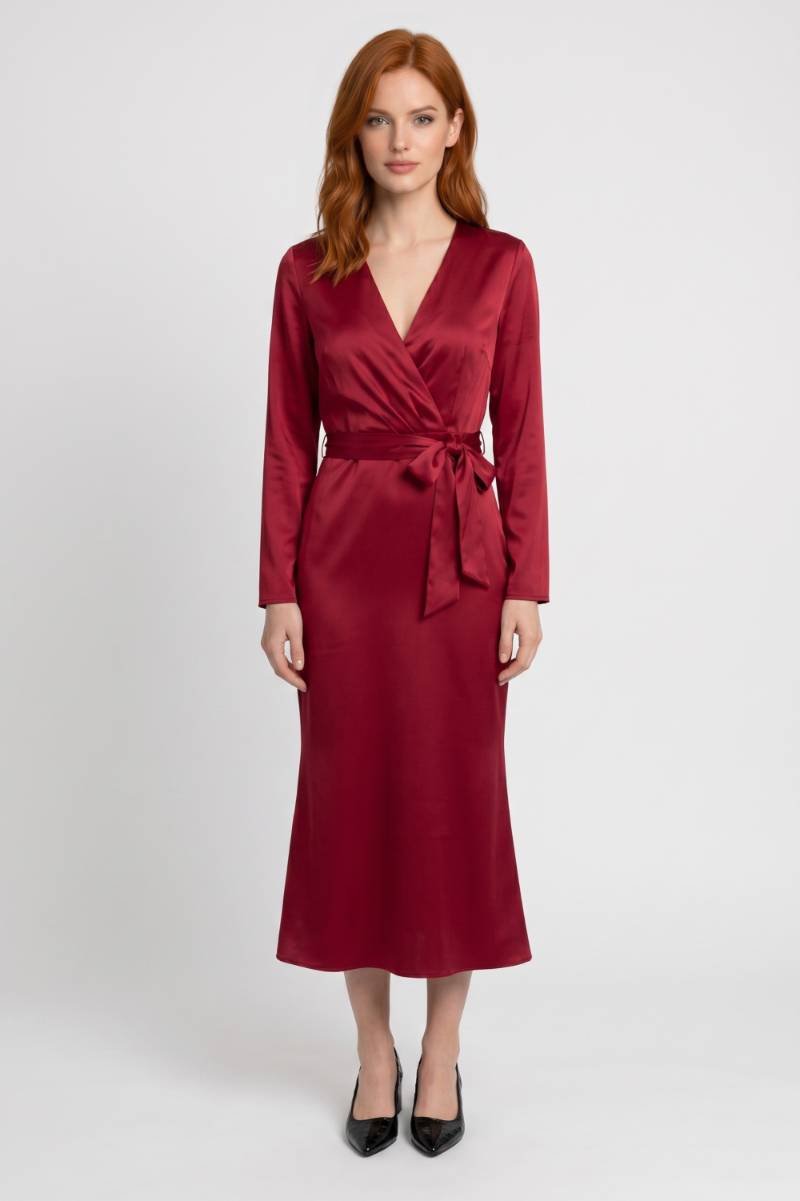 Satin Wrap Maxi Dress - Isabella