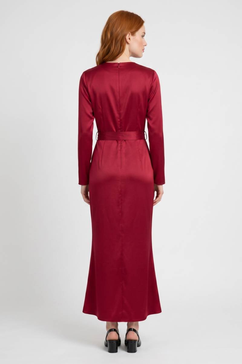 Satin Wrap Maxi Dress - Isabella