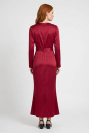 Satin Wrap Maxi Dress - Isabella