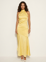 Satin halter maxi dress with an open back - Seraphina