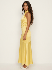 Satin halter maxi dress with an open back - Seraphina