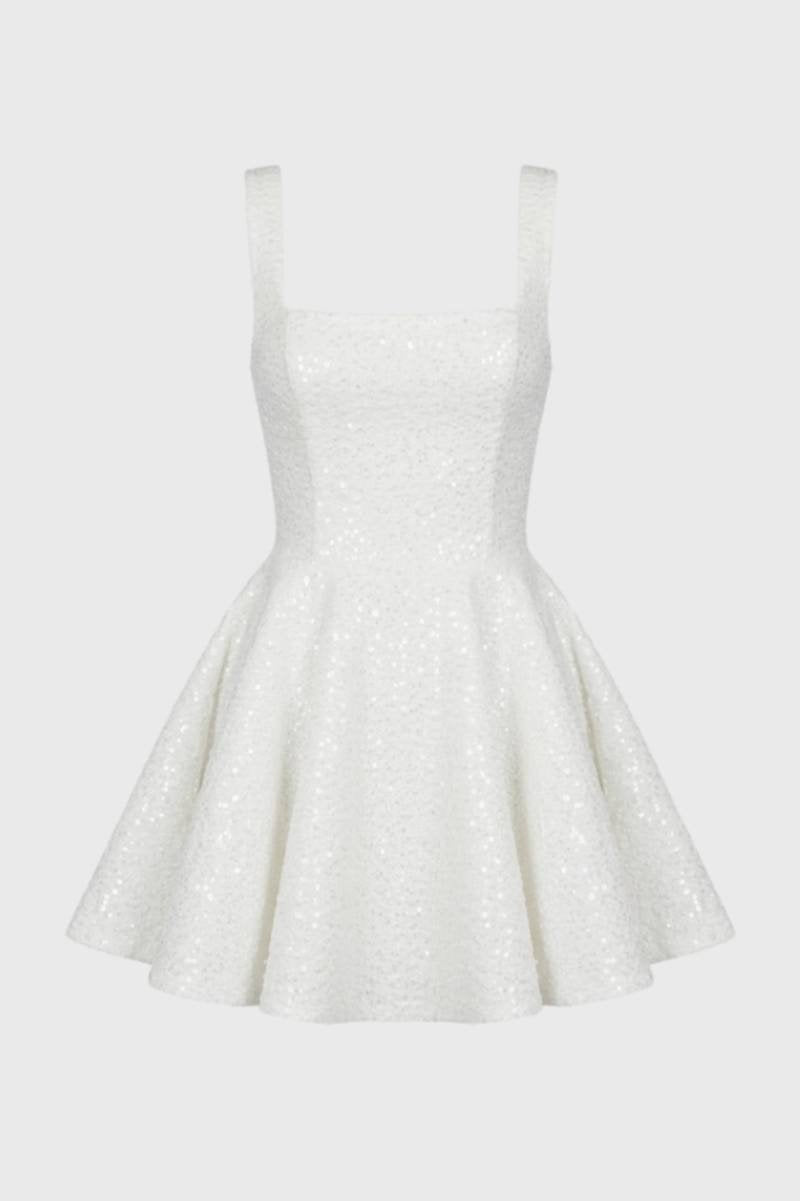 Sequin A-Line Mini Dress - Celeste