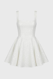 Sequin A-Line Mini Dress - Celeste