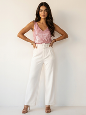 Sequin V-Neck Cami Top - Stella