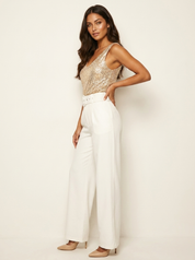 Sequin V-Neck Cami Top - Stella