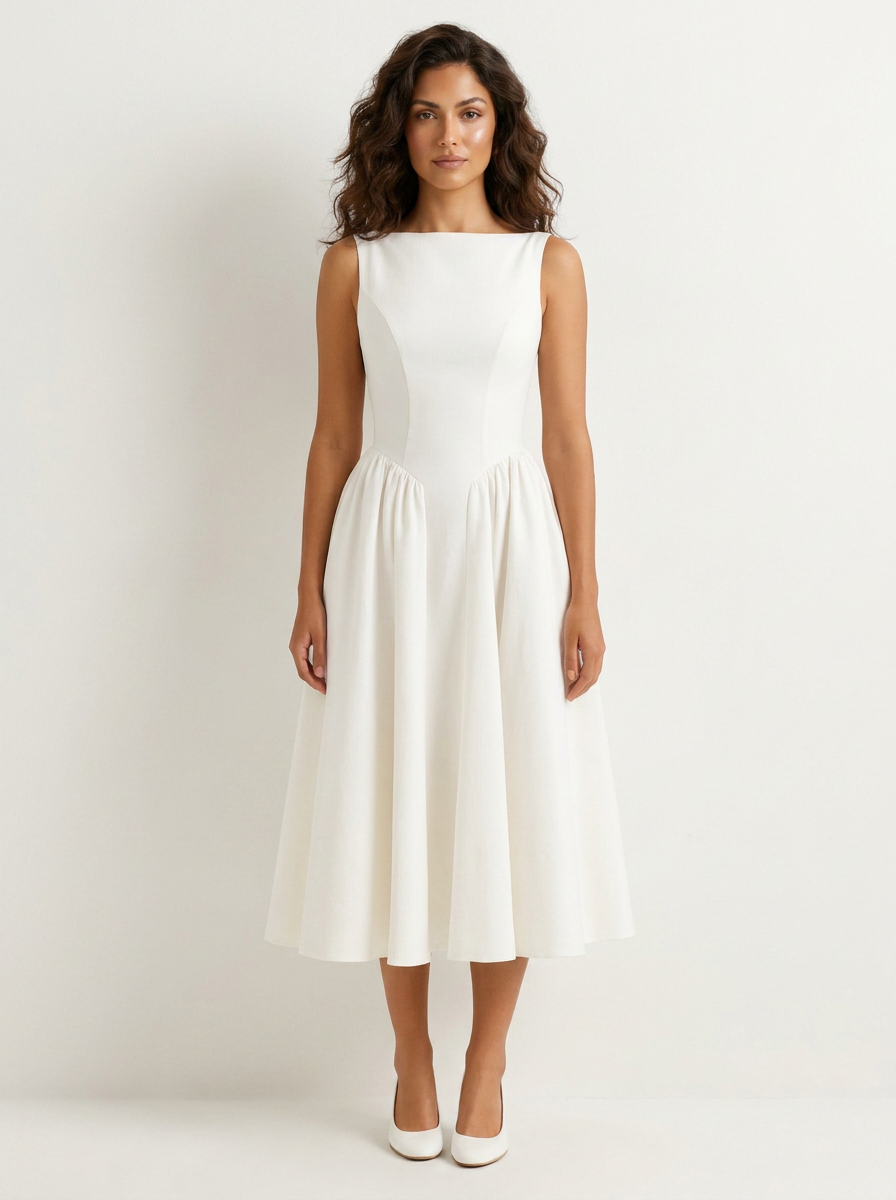 Sleeveless A-Line Midi Dress - Charlotte