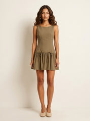 Sleeveless A-Line Mini Dress with Bow Details - Sophie