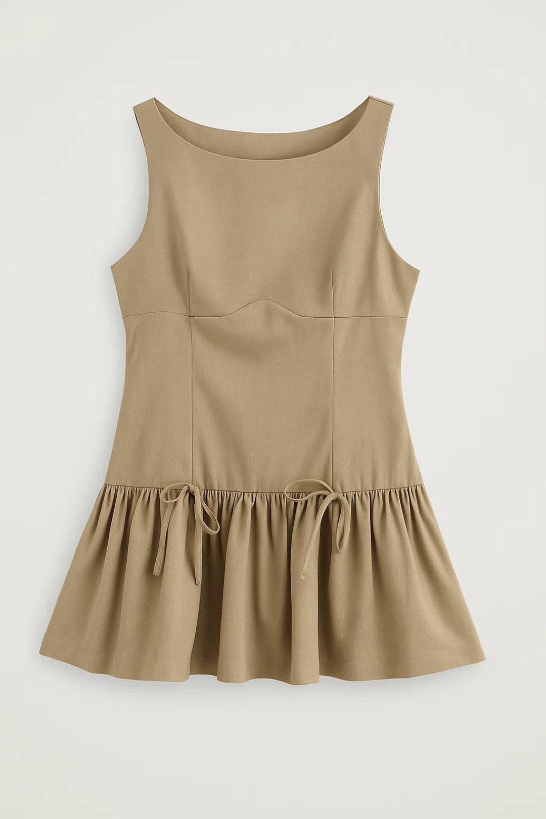 Sleeveless A-Line Mini Dress with Bow Details - Sophie