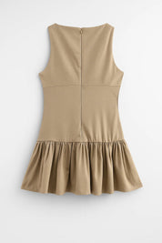 Sleeveless A-Line Mini Dress with Bow Details - Sophie