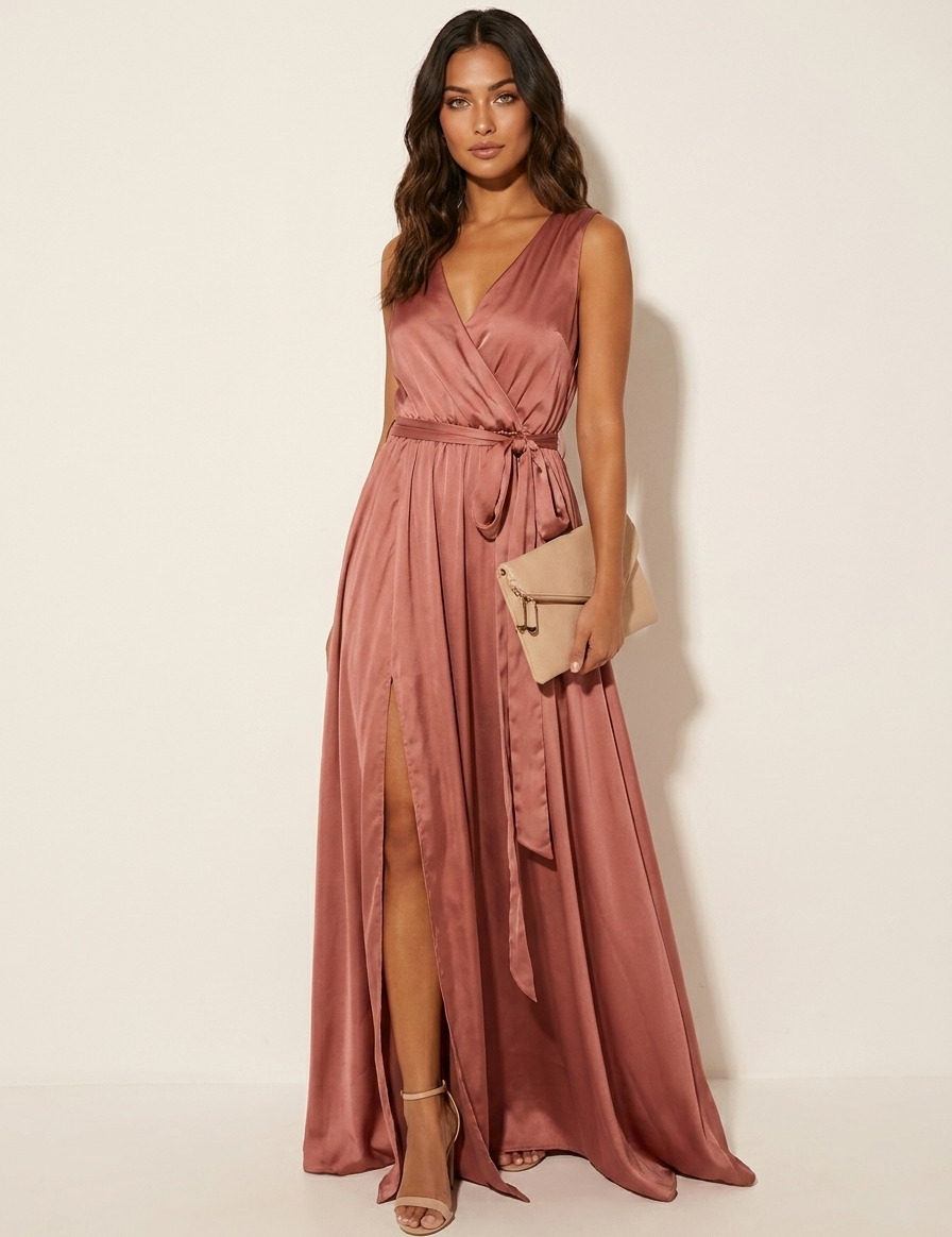 Sleeveless Wrap Maxi Dress - Elena