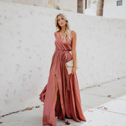 Sleeveless Wrap Maxi Dress - Elena