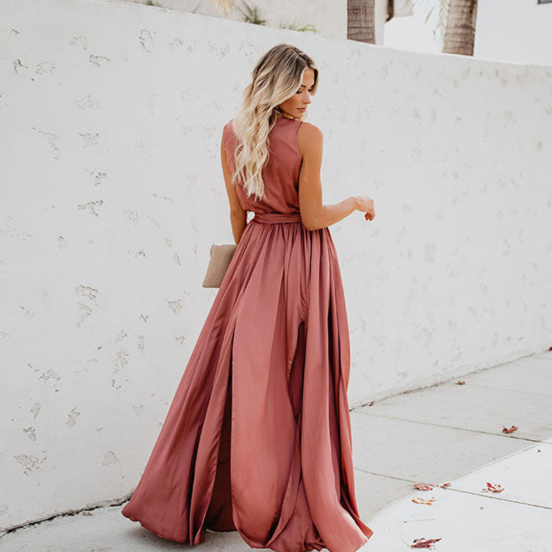 Sleeveless Wrap Maxi Dress - Elena