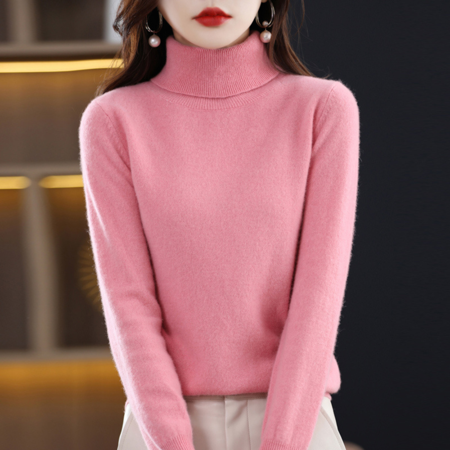 Soft turtleneck knit sweater - Celestine