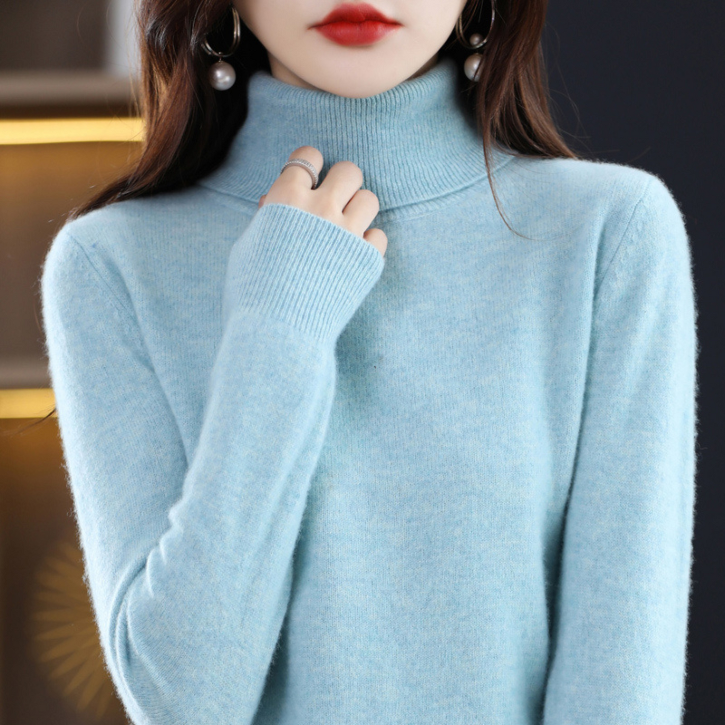 Soft turtleneck knit sweater - Celestine