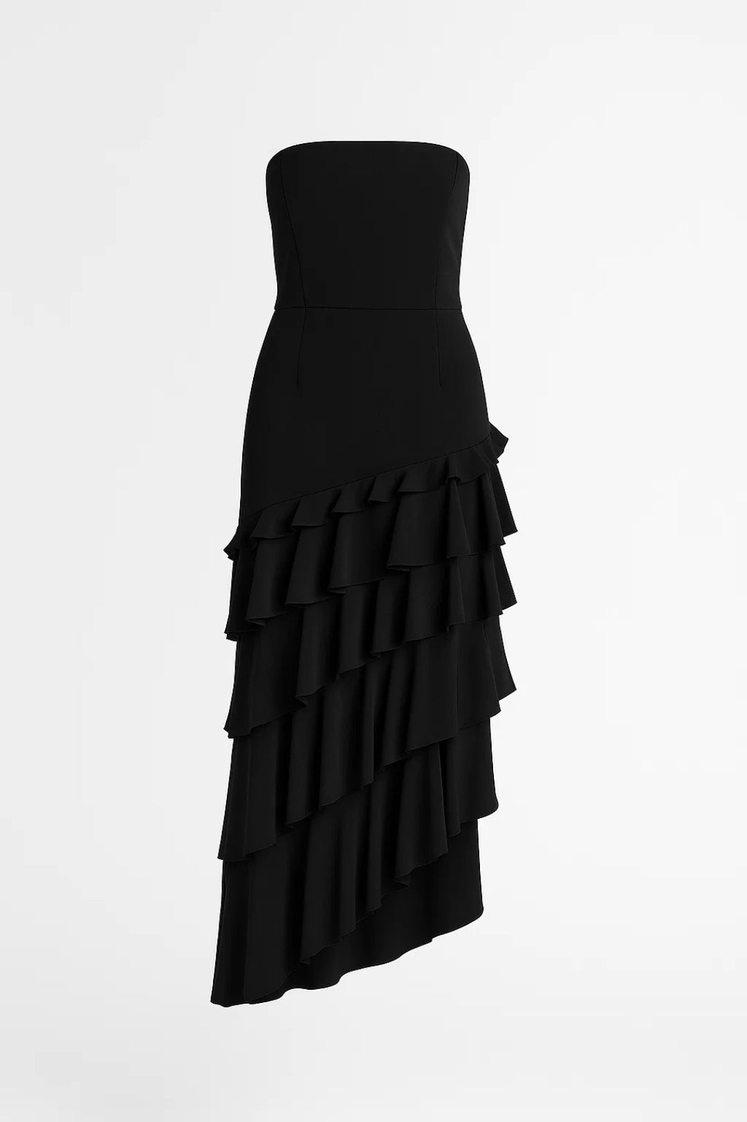 Strapless evening gown with layered ruffles - Valéria