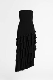 Strapless evening gown with layered ruffles - Valéria